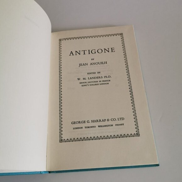 1960s Antigone Book Blue by Jean Anouilh FRENCH Play Inspired Sophocles Tragedy - Picture 5 of 11